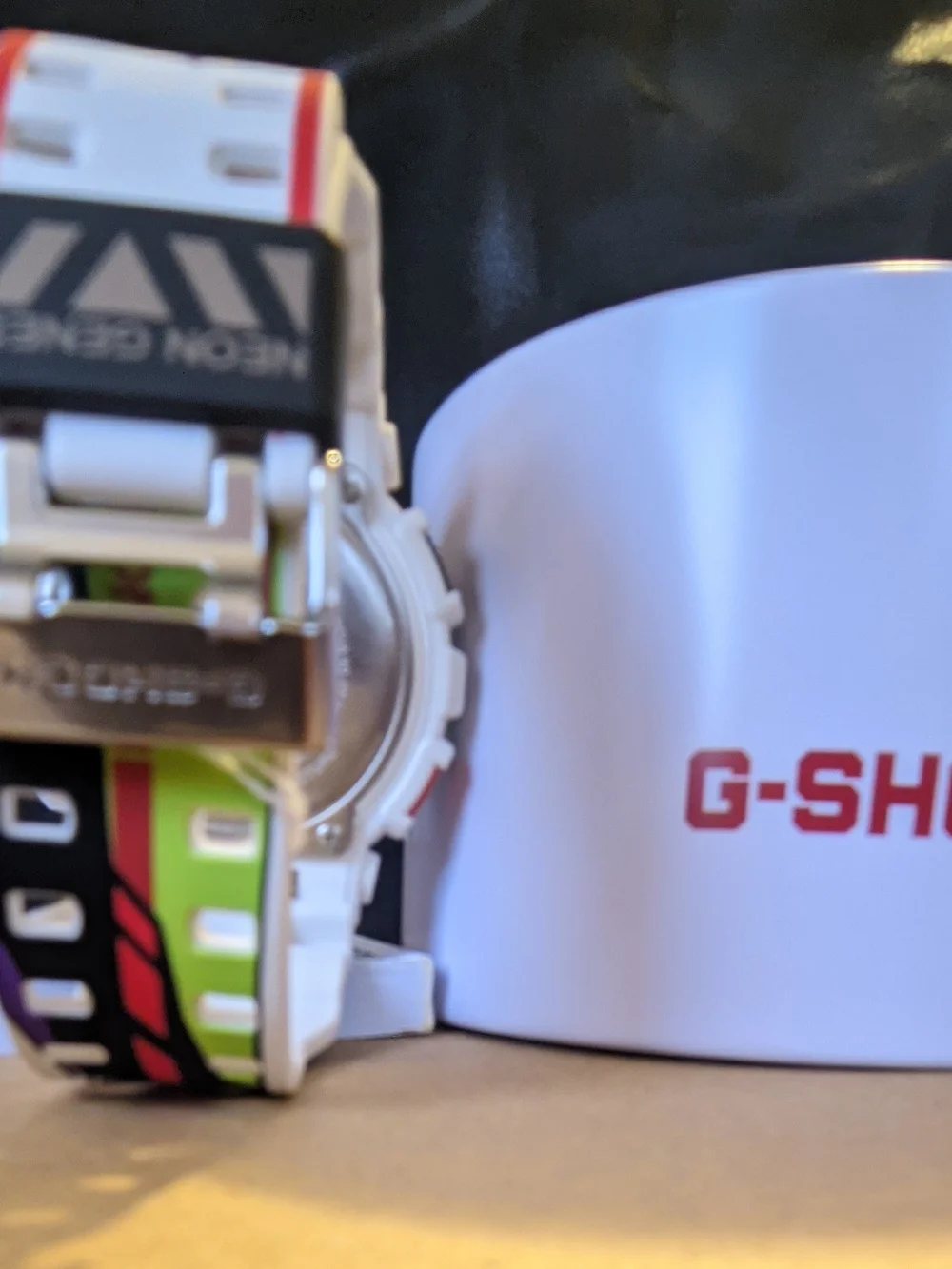 G-Shock Evangelion Collaboration Watch - White, Purple, Multicolor Accents